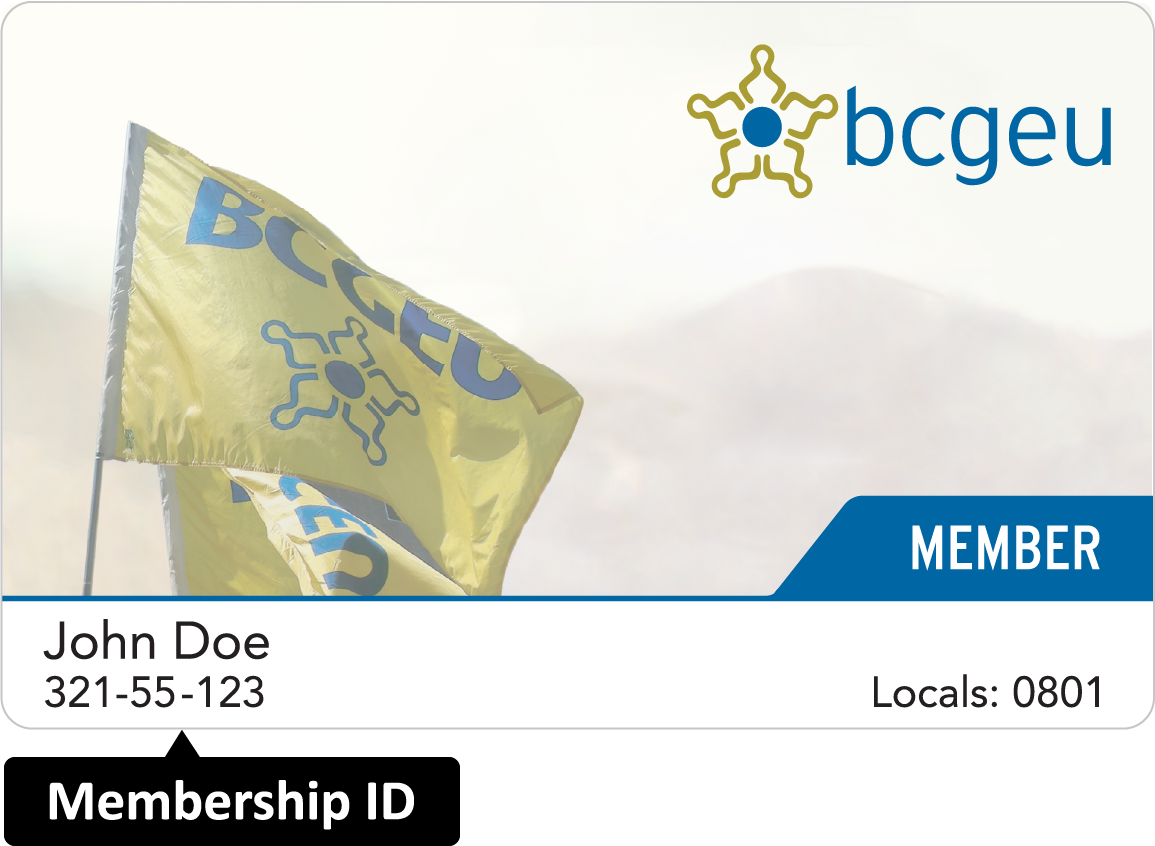Image of new BCGEU member card